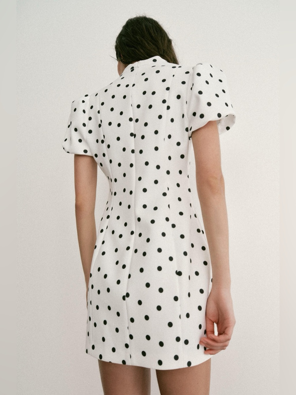 Zara Puff Sleeves Polka Dot Short Dress - Picture 5 of 17
